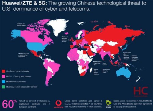 华为5G设备全球分布图曝光-手机信号增强器